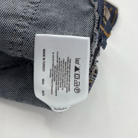 Miss Selfridge UK High Waist Stretch Denim‎ Button Shorts Side Zip Dark Blue 0 - Picture 9 of 9